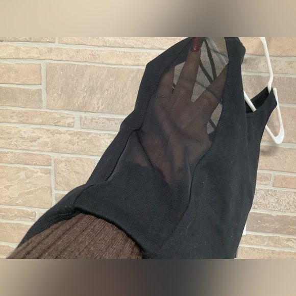 Madden NEW -  Sz S - Criss cross back - mesh transparent sides black Bodysuit - Picture 5 of 12